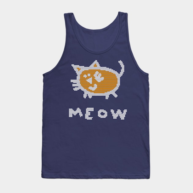 Knitted Kitty Cat Meow Tank Top by ellenhenryart